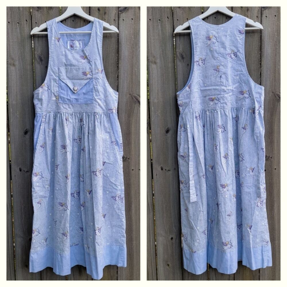 Dee’s Designs Handmade Pinafore Overall Jumper Dress Medium Cupid Novelty V Day